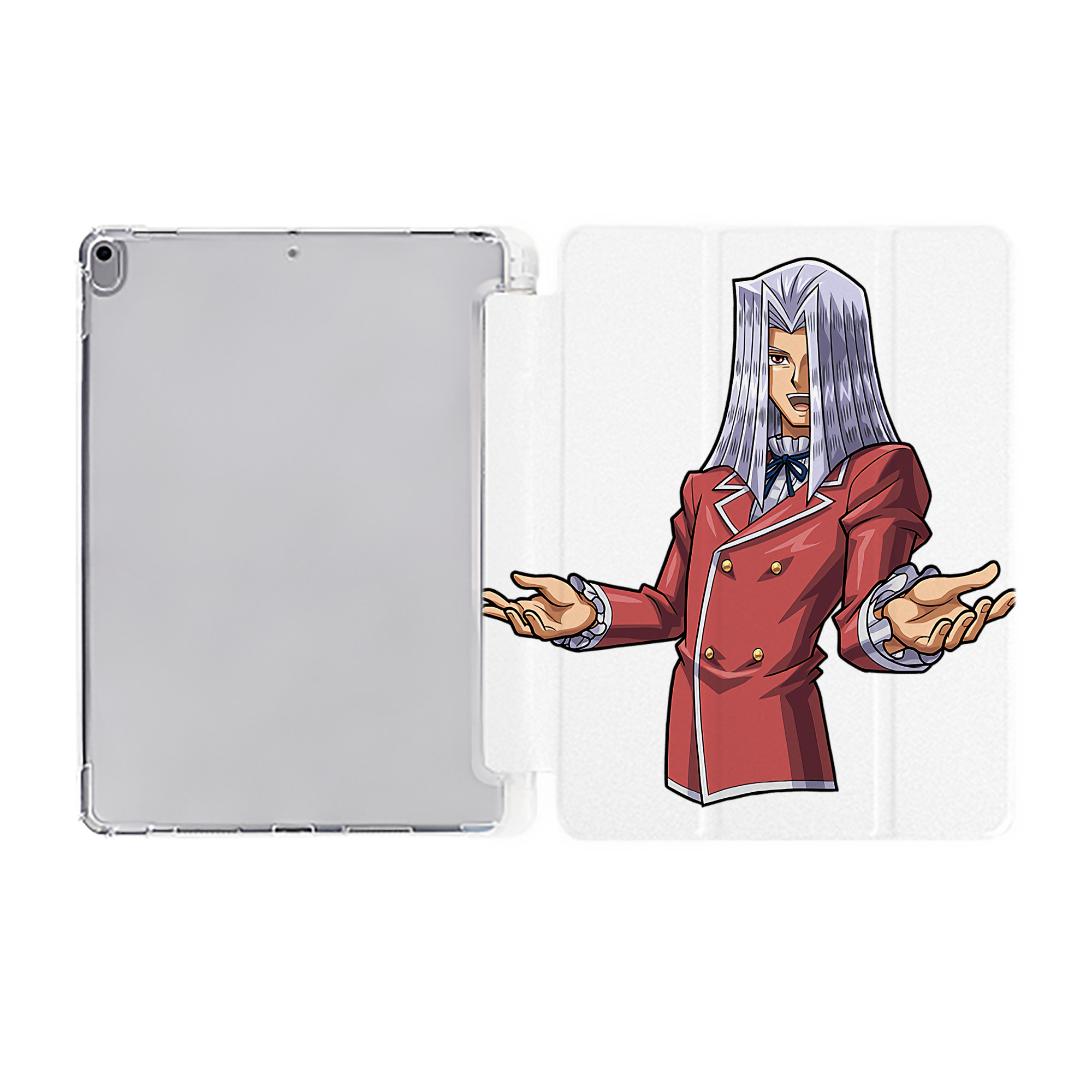 （画像用） 遊☆戯☆王 Yu-Gi-Oh! IPad ケース ペン収納付き 三つ折りスタンド PUレザー×シリコン 対応機種9.5/10.5/10.9インチ